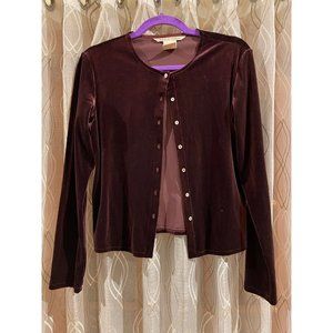 Vintage Red Velvet Cardigan